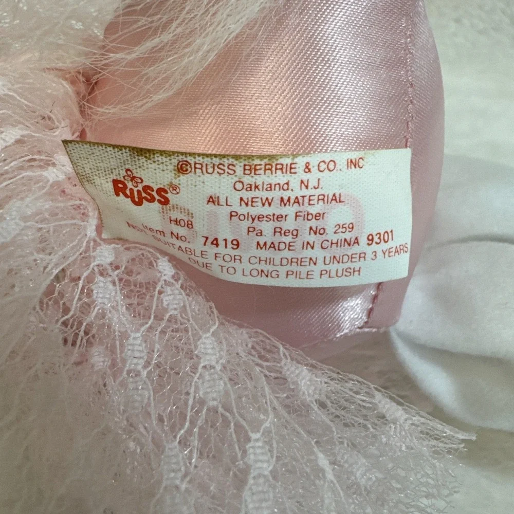 Russ Berrie Olivia Ostrich Ballerina Plush Pink Tutu White Bird 7419